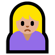 🙍🏼‍♀️ Emoji missmutige Frau: mittelhelle Hautfarbe Microsoft Windows 10 October 2018 Update.
