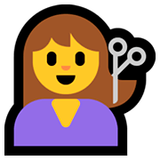 💇‍♀️ Emoji Mulher Cortando O Cabelo na Microsoft Windows 10 October 2018 Update.