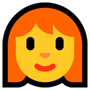 Emoji 👩‍🦰 Donna: Capelli Rossi su Microsoft Windows 10 October 2018 Update.