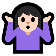 🤷🏻‍♀️ Emoji Mulher Dando De Ombros: Pele Clara na Microsoft Windows 10 October 2018 Update.