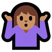 Emoji 🤷🏽‍♀️ Donna Che Scrolla Le Spalle: Carnagione Olivastra su Microsoft Windows 10 October 2018 Update.