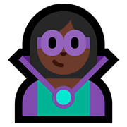 🦹🏿‍♀️ Emoji weiblicher Bösewicht: dunkle Hautfarbe Microsoft Windows 10 October 2018 Update.