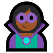 🦹🏾‍♀️ Emoji Supervilã: Pele Morena Escura na Microsoft Windows 10 October 2018 Update.