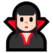 Emoji 🧛🏻‍♀️ Vampira: Carnagione Chiara su Microsoft Windows 10 October 2018 Update.