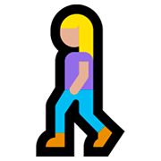 🚶🏼‍♀️ Emoji Fußgängerin: mittelhelle Hautfarbe Microsoft Windows 10 October 2018 Update.