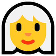 👩‍🦳 Emoji Frau: weißes Haar Microsoft Windows 10 October 2018 Update.