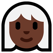 👩🏿‍🦳 Emoji Mulher: Pele Escura E Cabelo Branco na Microsoft Windows 10 October 2018 Update.