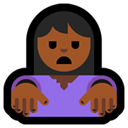 🧟🏾‍♀️ Emoji weiblicher Zombie: mitteldunkle Hautfarbe Microsoft Windows 10 October 2018 Update.