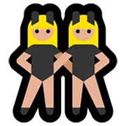 👯🏼‍♀️ Emoji Frauen mit Hasenohren, mittelhelle Hautfarbe Microsoft Windows 10 October 2018 Update.