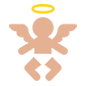 👼🏼 Emoji Bebê Anjo: Pele Morena Clara na Microsoft Windows 10.