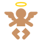 👼🏽 Emoji Bebê Anjo: Pele Morena na Microsoft Windows 10.