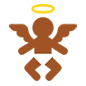 👼🏾 Emoji Bebé ángel: Tono De Piel Oscuro Medio en Microsoft Windows 10.