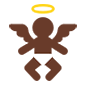 👼🏿 Emoji Bebê Anjo: Pele Escura na Microsoft Windows 10.