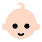 👶🏻 Emoji Bebé: Tono De Piel Claro en Microsoft Windows 10.