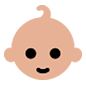 Emoji 👶🏼 Neonato: Carnagione Abbastanza Chiara su Microsoft Windows 10.