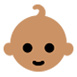 👶🏽 Emoji Bebé: Tono De Piel Medio en Microsoft Windows 10.