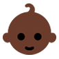 👶🏿 Emoji Bebê: Pele Escura na Microsoft Windows 10.