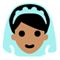 👰🏽 Emoji Novia Con Velo: Tono De Piel Medio en Microsoft Windows 10.