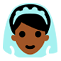 👰🏾 Emoji Novia Con Velo: Tono De Piel Oscuro Medio en Microsoft Windows 10.