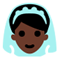 👰🏿 Emoji Person mit Schleier: dunkle Hautfarbe Microsoft Windows 10.