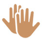 👏🏽 Emoji Mãos Aplaudindo: Pele Morena na Microsoft Windows 10.