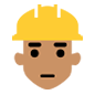 👷🏽 Emoji Obrero: Tono De Piel Medio en Microsoft Windows 10.