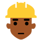 👷🏾 Emoji Bauarbeiter(in): mitteldunkle Hautfarbe Microsoft Windows 10.