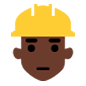 Emoji 👷🏿 Operaio Edile: Carnagione Scura su Microsoft Windows 10.