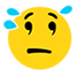 Emoji 😥 Faccina Delusa Ma Sollevata su Microsoft Windows 10.