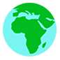 Émoji 🌍 Globe Tourné Sur L’Afrique Et L’Europe sur Microsoft Windows 10.