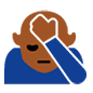 Emoji 🤦🏾 Persona Esasperata: Carnagione Abbastanza Scura su Microsoft Windows 10.