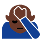 🤦🏿 Emoji sich an den Kopf fassende Person: dunkle Hautfarbe Microsoft Windows 10.