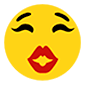 Emoji 😘 Faccina Che Manda Un Bacio su Microsoft Windows 10.