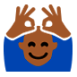 🙆🏾 Emoji Person mit Händen auf dem Kopf: mitteldunkle Hautfarbe Microsoft Windows 10.