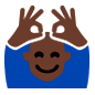 🙆🏿 Emoji Person mit Händen auf dem Kopf: dunkle Hautfarbe Microsoft Windows 10.
