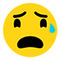 Emoji 😰 Faccina Blu Sudata su Microsoft Windows 10.