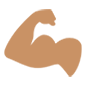 💪🏽 Emoji Bíceps: Pele Morena na Microsoft Windows 10.