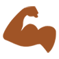 💪🏾 Emoji Bíceps: Pele Morena Escura na Microsoft Windows 10.