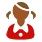 👧🏾 Emoji Niña: Tono De Piel Oscuro Medio en Microsoft Windows 10.