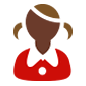 👧🏿 Emoji Menina: Pele Escura na Microsoft Windows 10.