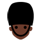 💂🏿 Emoji Guarda: Pele Escura na Microsoft Windows 10.