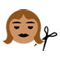 Emoji 💇🏽 Taglio Di Capelli: Carnagione Olivastra su Microsoft Windows 10.