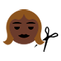 💇🏿 Emoji Persona Cortándose El Pelo: Tono De Piel Oscuro en Microsoft Windows 10.