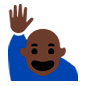 🙋🏿 Emoji Pessoa Levantando A Mão: Pele Escura na Microsoft Windows 10.