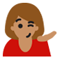 Emoji 💁🏽 Persona Al Punto Informazioni: Carnagione Olivastra su Microsoft Windows 10.