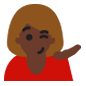 Emoji 💁🏿 Persona Al Punto Informazioni: Carnagione Scura su Microsoft Windows 10.