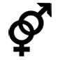 ⚤ Emoji Signos femenino y masculino entrelazados en Microsoft Windows 10.