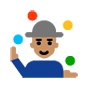 Emoji 🤹🏽 Persona Che Fa Giocoleria: Carnagione Olivastra su Microsoft Windows 10.