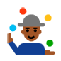 🤹🏾 Emoji Malabarista: Pele Morena Escura na Microsoft Windows 10.