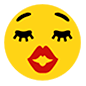 😚 Emoji küssendes Gesicht mit geschlossenen Augen Microsoft Windows 10.